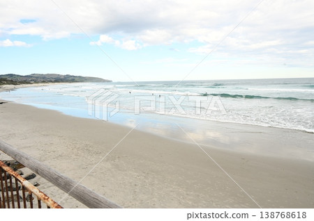 The sky reflected on the surface of the water 138768618