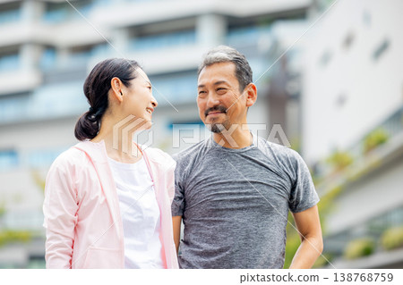Senior couple walking Senior couple walking 138768759