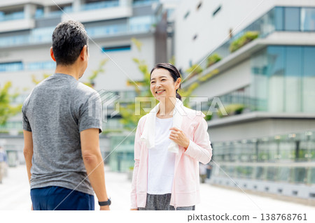 Senior couple walking Senior couple walking 138768761