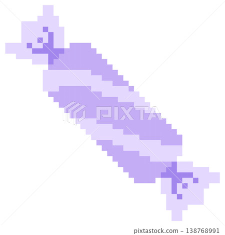Purple Pixel Wrapped Candy Vector Cute 8 Bit Retro Sweet Illustration Purple Pixel Wrapped Candy Vector Cute 8 Bit Retro Sweet Illustration 138768991