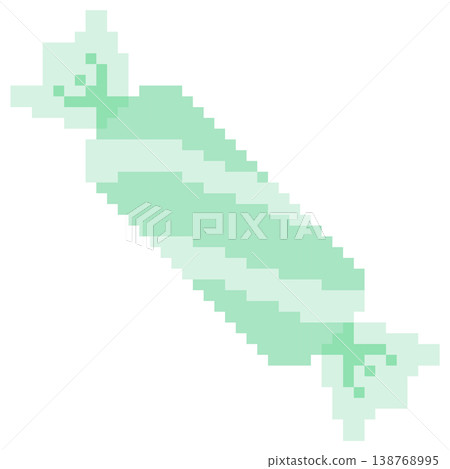 Mint Pixel Wrapped Candy Vector Cute 8 Bit Retro Sweet Illustration Mint Pixel Wrapped Candy Vector Cute 8 Bit Retro Sweet Illustration 138768995