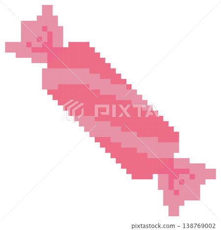Red Pixel Wrapped Candy Vector Cute 8 Bit Retro Sweet Illustration Red Pixel Wrapped Candy Vector Cute 8 Bit Retro Sweet Illustration 138769002