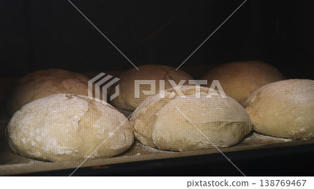Detailed View Highlighting Crispy Crust And Soft Interior Of Bread Detailed View Highlighting Crispy Crust And Soft Interior Of Bread 138769467