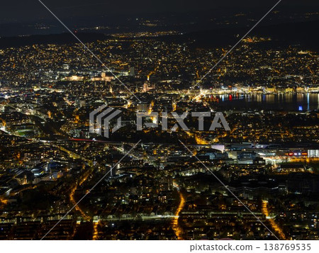 Zurich City Core At Night Vibrant Neighborhoods And Commerce 138769535