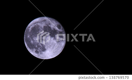 Peaceful Glowing Moon Against Shadowed Night Sky With Crater Details Peaceful Glowing Moon Against Shadowed Night Sky With Crater Details 138769570