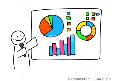 Hand-drawn style illustration of a person giving a presentation, transparent PNG (Variation 1) Hand-drawn style illustration of a person giving a presentation, transparent PNG (Variation 1) 138769685
