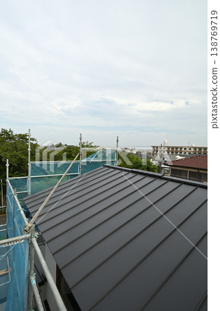 The beauty of a newly built galvalume steel roof The beauty of a newly built galvalume steel roof 138769719