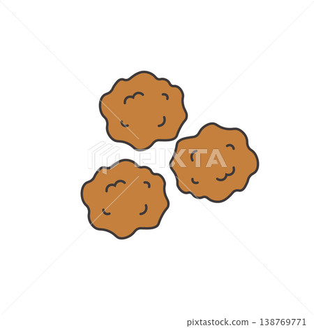 Illustration of fried chicken (karaage), food, illustration of a side dish for a bento box, simple, ingredients, bento ingredients, karaage 138769771