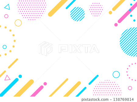 Pastel-colored geometric frame background material, A4 and A3 sizes, silver ratio, transparent. 138769814