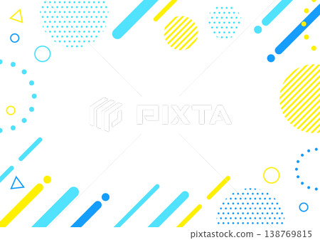 Summer-colored geometric frame background material. A4 size, A3 size, silver ratio, transparent. 138769815