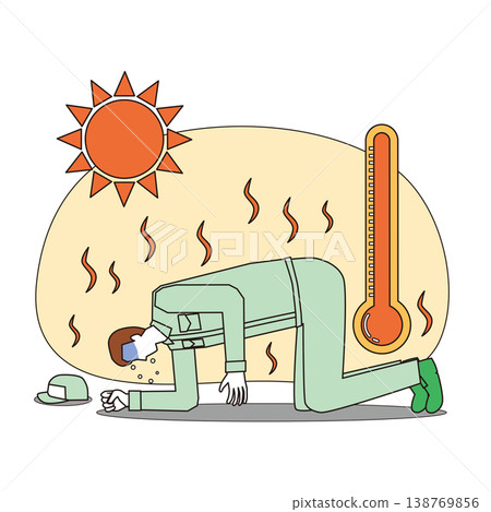 Workers collapse from heatstroke 138769856