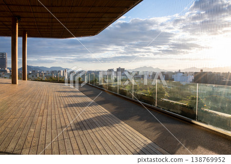 Sunset view of Hiroshima city from Orizuru Tower in Peace Memorial Park, Hiroshima City, Hiroshima Prefecture Sunset view of Hiroshima city from Orizuru Tower in Peace Memorial Park, Hiroshima City, Hiroshima Prefecture 138769952