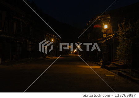 Evening view of Narai-juku 138769987