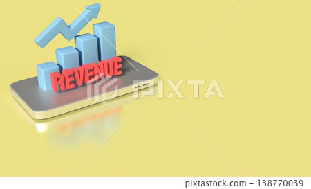 Business Revenue Growth Concept With Rising Chart And Digital Platform 3d render. 138770039