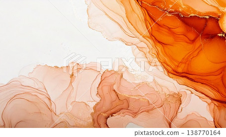 高品質、纖細、淺色的橙色酒精墨水畫,16:9 寬高比,AI 生成素材。 高品質、纖細、淺色的橙色酒精墨水畫,16:9 寬高比,AI 生成素材。 138770164