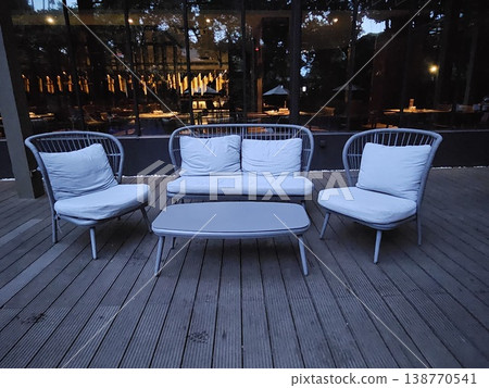 This is sofa chair as the interior in out door area 138770541