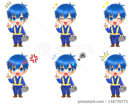 Illustration set of male construction workers (2) Illustration set of male construction workers (2) 138770775