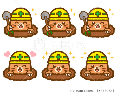 Helmet and Mole Illustration Set 4 Helmet and Mole Illustration Set 4 138770781