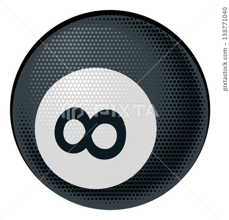 Pool Billiards Ball Halftone Icon Illustration Pool Billiards Ball Halftone Icon Illustration 138771040