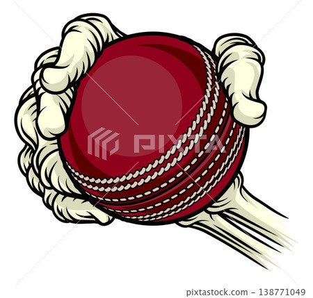 Skeleton Grim Reaper Hand Cricket Ball Mascot Skeleton Grim Reaper Hand Cricket Ball Mascot 138771049