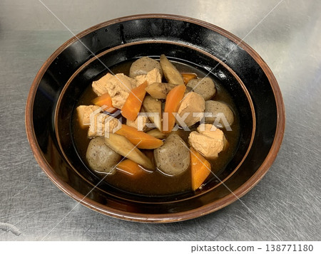 Chicken breast and spring vegetables simmered in a sweet and savory sauce Chicken breast and spring vegetables simmered in a sweet and savory sauce 138771180