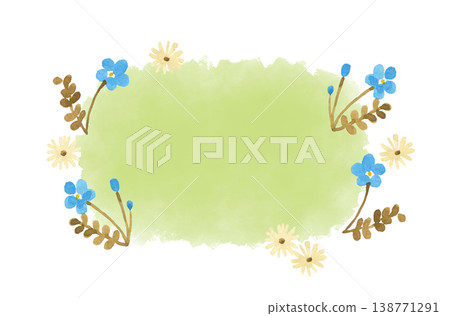 Natural and simple floral frame - hand-drawn watercolor illustration material Natural and simple floral frame - hand-drawn watercolor illustration material 138771291