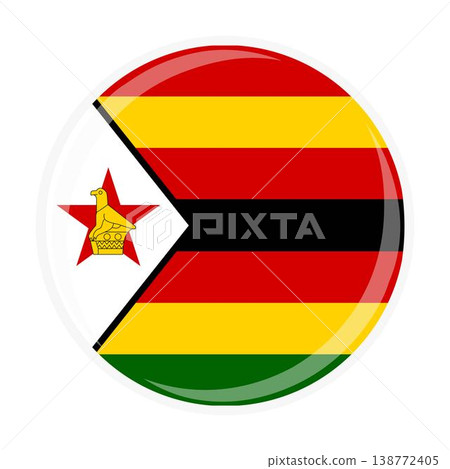 Zimbabwe national round circle flag emblem official icon 138772405