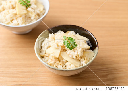 Bamboo shoot rice served in a bowl 138772411