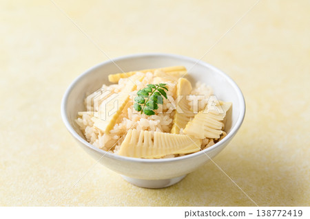 Bamboo shoot rice served in a bowl 138772419