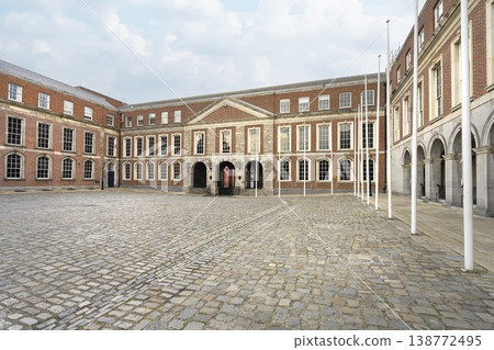 view of the internal courtyard of the castle in Dublin, Ireland 138772495