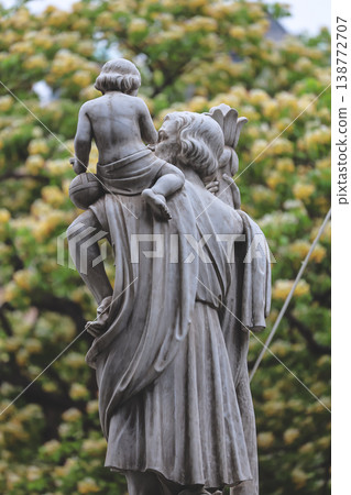 April 3 2026 Saint Teresa Church Statue And Blossoms 138772707