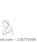 Sleeping baby line drawing illustration 138773089