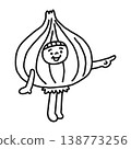 A person wearing an onion costume (line drawing) 138773256