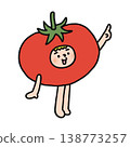 A person in a tomato costume is pointing. 138773257