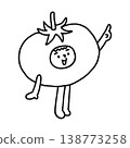 A person wearing a tomato costume (line drawing) 138773258