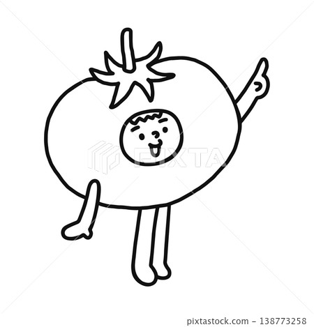 穿著番茄服裝的人（線畫） 138773258