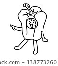 A person wearing a bell pepper costume (line drawing) 138773260