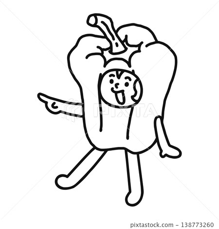 A person wearing a bell pepper costume (line drawing) 138773260
