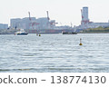 View of Tokyo Bay and gantry cranes at the container terminal from Odaiba Seaside Park (afternoon, spring, Tokyo) 138774130