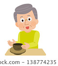 An elderly man doing pottery (illustration) An elderly man doing pottery (illustration) 138774235