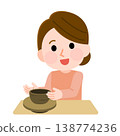 Woman doing pottery 1 (illustration) Woman doing pottery 1 (illustration) 138774236
