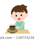 A girl doing pottery (illustration) A girl doing pottery (illustration) 138774238