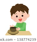A boy doing pottery (illustration) A boy doing pottery (illustration) 138774239
