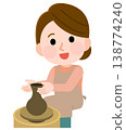 Woman doing pottery 2 (illustration) Woman doing pottery 2 (illustration) 138774240