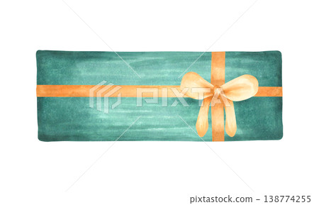 Turquoise gift bag, box with a bow adorned. Watercolor illustration. Hand drawn isolated art. Perfect for New Year and holiday designs, cards and invitations for Christmas and winter holidays. Turquoise gift bag, box with a bow adorned. Watercolor illustration. Hand drawn isolated art. Perfect for New Year and holiday designs, cards and invitations for Christmas and winter holidays. 138774255
