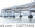 The piers and multi-layered road structure of the Rainbow Bridge (Tokyo Bay, Waterfront Subcenter, Architectural Beauty) 138774368