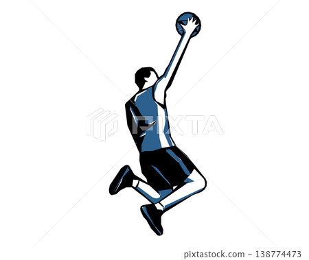 籃球運動員的鏤空剪影插圖 籃球運動員的鏤空剪影插圖 138774473