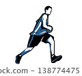 Basketball player stencil-style silhouette illustration 138774475