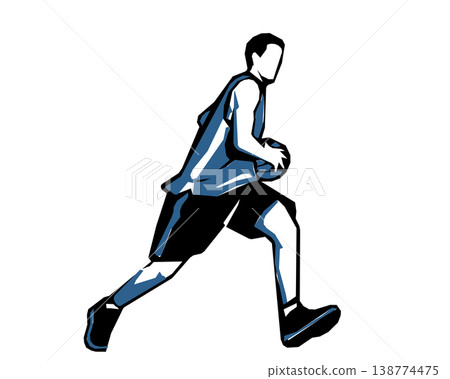 籃球運動員的鏤空剪影插圖 籃球運動員的鏤空剪影插圖 138774475