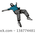 Stencil-style silhouette illustration of a jumping man 138774481